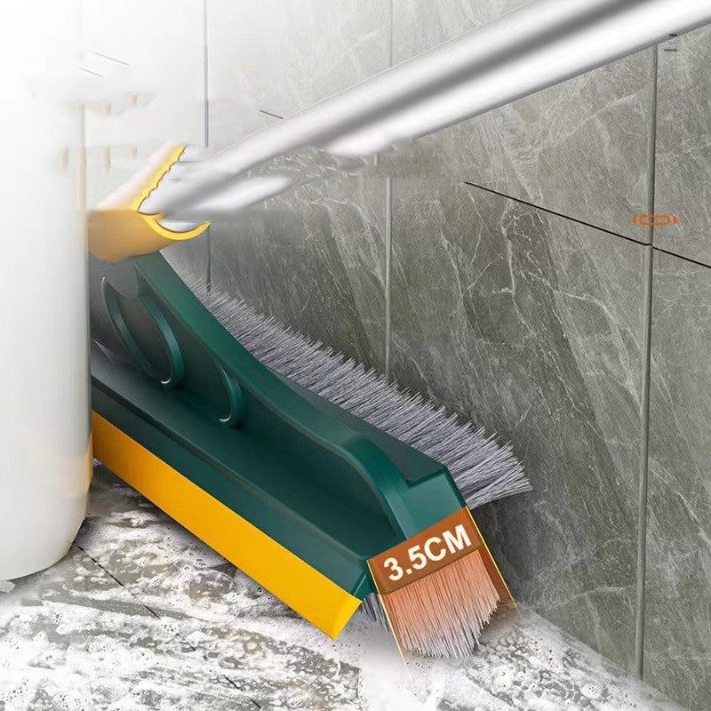🧼 Cepillo de Limpieza Ajustable con Mango Largo y Cerdas Enfocadas más Limpiador de Vidrio Incorporado